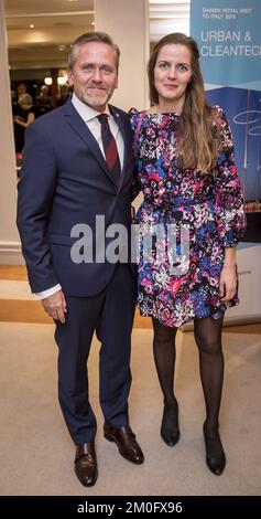 On November 6th 2018 TRH Crown Prince Frederik and Crown Princess Mary attended a reception for the Danish business delegation in Rome. The visit to Rome last from November 6th to 8th. Also in attendance was Foreign Minister Anders Samuelsen, Minister of Health Ellen Trane Nørbye and CEO of The Danish Chamber of Commerce Brian Mikkelsen. Stock Photo