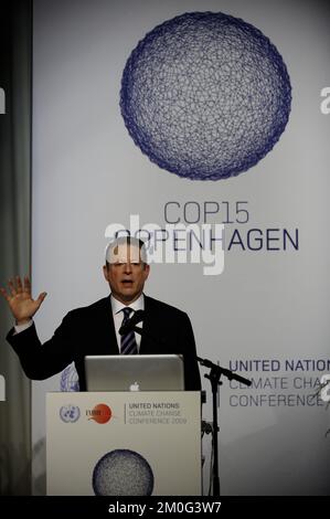 The former US vice president Al Gore speaking at the 'Greenland Ice Sheet - Meeting snow and ice: Calls for action' event at the Bella Centre. Stock Photo