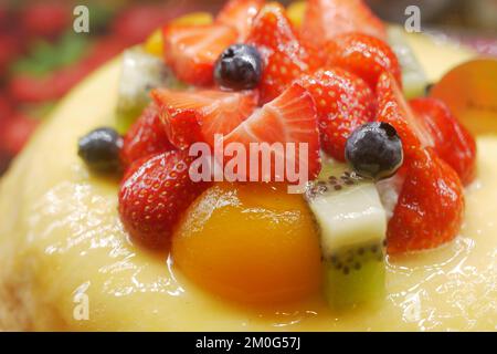 strawberry tart cake close up  Stock Photo