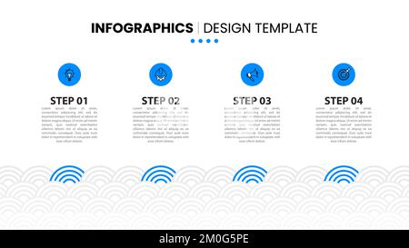 Infographic template with icons and 4 options or steps. Can be used for workflow layout, diagram, banner, webdesign. Vector illustration Stock Vector