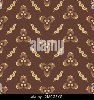 Seamless ornamental traditional vector pattern with golden borders in orientalist Ottoman kaftan style with abstract motifs. Use for clothing, fabric Stock Vector