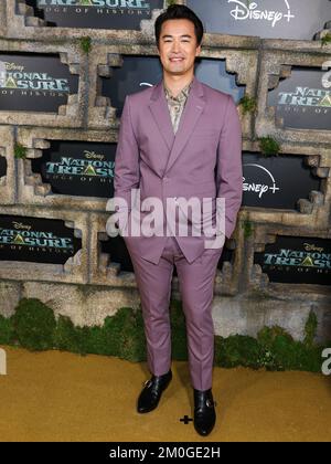 HOLLYWOOD, LOS ANGELES, CALIFORNIA, USA - DECEMBER 05: Jordan Rodrigues arrives at the Disney+ Original Series 'National Treasure: Edge Of History' Season 1 Red Carpet Event held at the El Capitan Theatre on December 5, 2022 in Hollywood, Los Angeles, California, United States. (Photo by Xavier Collin/Image Press Agency) Stock Photo