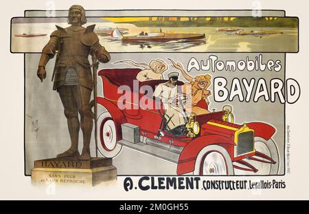 Automobiles Bayard. A. Clément constructeur, Levallois - Paris by Ferdinand Misti-Mifliez (1865-1923). Poster published in 1906. Stock Photo