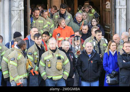 London, UK. 06th Dec, 2022. Firefighters, control staff and members of the Fire Brigades Union (FBU) rally in Westminster and lobby MPs today to mark the start of a ballot for strikes. FBU members have rejected the current pay offer and are voting on whether strikes will go ahead. Credit: Imageplotter/Alamy Live News Stock Photo