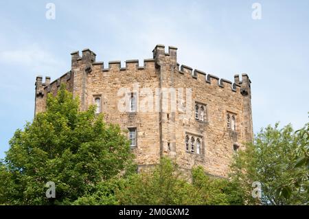 The Keep, Durham Castle, Durham, Co Durham, Tyne and Wear, UK.  Durham Castle is now part of Durham University which is one of the oldest universities Stock Photo