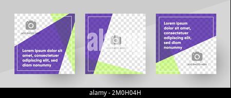 Background for social media banner template. Abstract vector illustration for social media post with a place for a picture.. Stock Vector