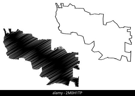 Tenabo municipality (Free and Sovereign State of Campeche, Mexico, United Mexican States) map vector illustration, scribble sketch Tenabo map Stock Vector