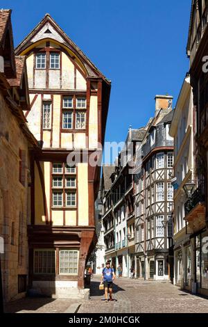 France, Seine Maritime, Rouen, rue St Romain street Stock Photo