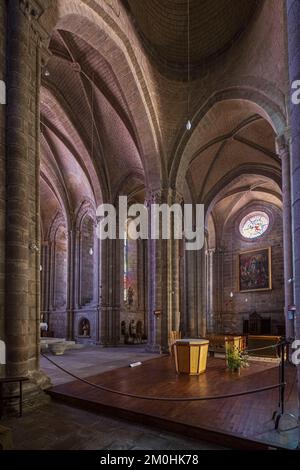 France, Creuse, La Souterraine, stage on the Via Lemovicensis or Vezelay Way, one of the main ways to Santiago de Compostela, Notre-Dame church of the 11th, 12th and 13th centuries Stock Photo