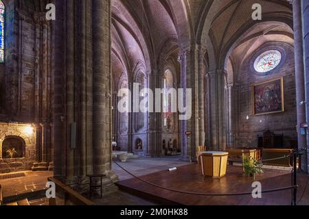 France, Creuse, La Souterraine, stage on the Via Lemovicensis or Vezelay Way, one of the main ways to Santiago de Compostela, Notre-Dame church of the 11th, 12th and 13th centuries Stock Photo