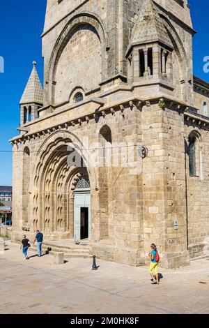 France, Creuse, La Souterraine, stage on the Via Lemovicensis or Vezelay Way, one of the main ways to Santiago de Compostela, Notre-Dame church of the 11th, 12th and 13th centuries Stock Photo