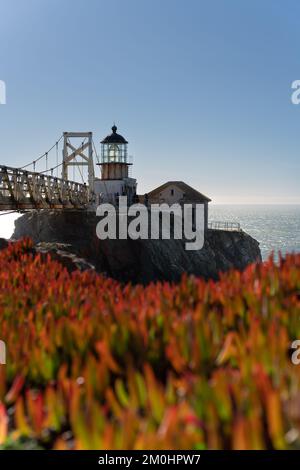 Point Bonita Lighthouse, San Francisco Bay Area, Pacific Ocean Stock Photo