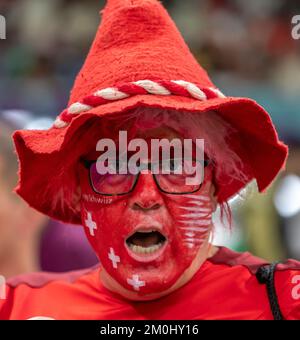 Lusail, Catar. 06th Dec, 2022. Portugal vs Switzerland Party, match valid for the eighth finals, of the 2022 FIFA World Cup, held at the Lusail stadium, Doha, Qatar Credit: Juan Antonio Sánchez/FotoArena/Alamy Live News Stock Photo