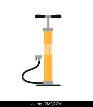 hand air pump.picture of hand bicycle pump, flat style icon Eps 10 Stock Vector