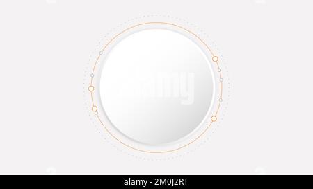white grey circle technology background abstract. technology with line digital color grey, orange, dot, hi-tech, vector. circle technological for web Stock Vector