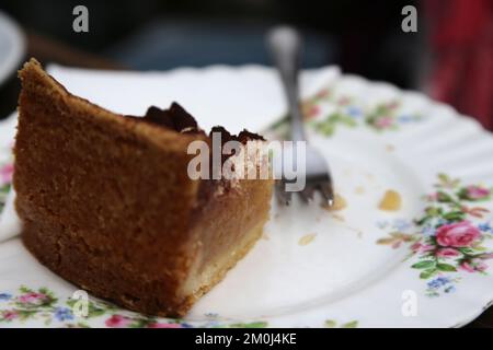 a piece of apple pie cake on a plate Stock Photo