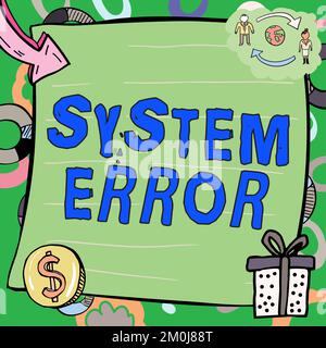 Text sign showing System Error. Word for Technological failure Software collapse crash Information loss Stock Photo