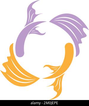 Goldfish icon logo design illustration Stock Vector