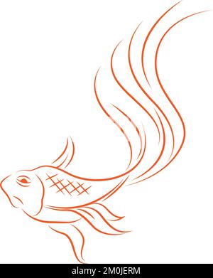 Goldfish icon logo design illustration Stock Vector