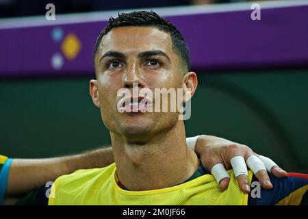 Lusail, Qatar. 06th Dec, 2022. Cristiano Ronaldo de Portugal during the FIFA World Cup Qatar 2022 match, Round of 16, between Portugal and Switzerland played at Lusail Stadium on Dec 6, 2022 in Lusail, Qatar. (Photo by/Pressinphoto/Sipa USA) Credit: Sipa USA/Alamy Live News Stock Photo