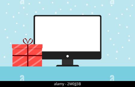 Empty space for pasting on a laptop Stock Vector