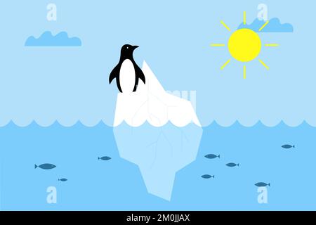 Animals are losing their homes. The global problem with sea level rise Stock Vector