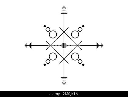 sacred seal of powerful energy, sigil for protection with geometric shapes  and mystical arrows, vector black tattoo cross symbol isolated on white  background 23809406 Vector Art at Vecteezy