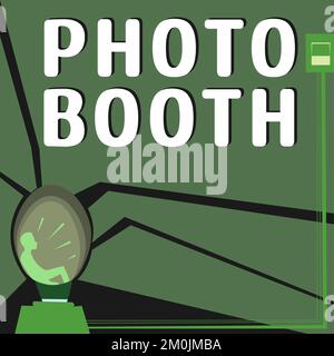 Writing Displaying Text Photo Booth. Concept Meaning Form Of Photo Sharing  And Publishing In The Format Of A Blog Stock Photo, Picture and Royalty  Free Image. Image 198281577.