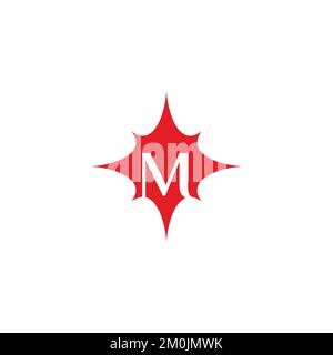 letter m shine explosion symbol lgoo vector Stock Vector