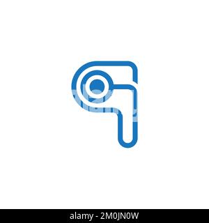 letter gq abstract geometric line logo vector Stock Vector