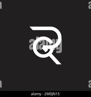 letter gr linked geometric line logo vector Stock Vector