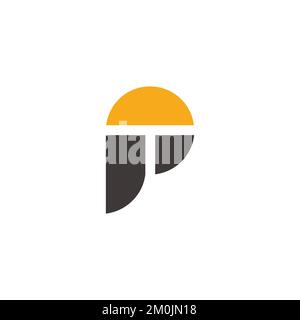 letter pt simple geometric logo vector Stock Vector