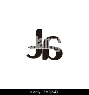 letter jg abstract simple arrow movement logo vector Stock Vector