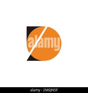 letter d circle sun simple geometric logo vector Stock Vector