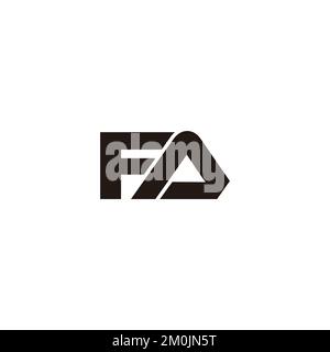 letter fa simple clean geometric line logo vector Stock Vector