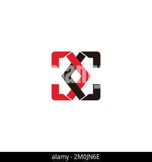letter cc linked colorful overlap logo vector Stock Vector