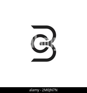 letter cb linked simple geometric line logo vector Stock Vector