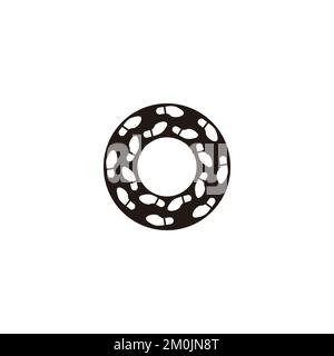 foot print shoes track circle symbol vector Stock Vector
