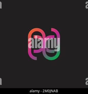 letter nc simple gradient geometric line logo vector Stock Vector