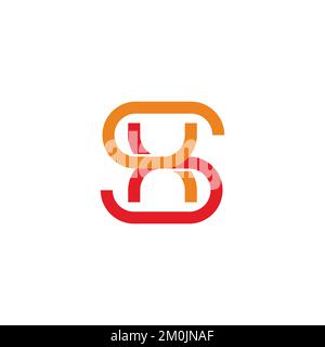 letter sx linked colorful geometric line logo vector Stock Vector