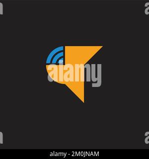 letter q radiate signal logo vector Stock Vector