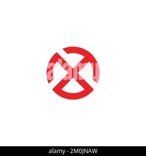 letter xt cross circle geometric logo vector Stock Vector