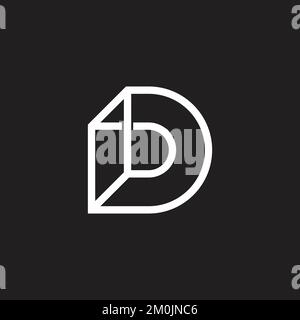letter bd geometric 3d flat line logo vector Stock Vector
