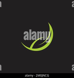 curves abstract negative space leaf logo vector Stock Vector