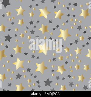 Golden stars background. Night sky seamless pattern Stock Vector Image ...