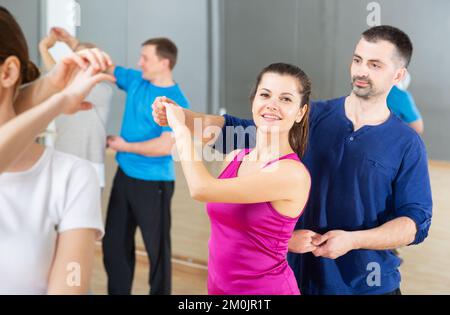 Adults learning to dance kizomba Stock Photo