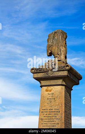 Ballarat Australia / The Eureka Diggers Memorial  dedicated to  gold diggers killed at the 1854 Eureka Stockade battle in Ballarat Victoria Australia. Stock Photo