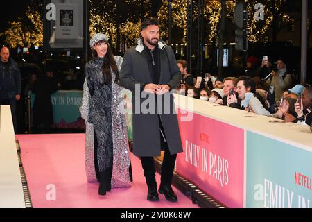 Nabilla Vergara and Thomas Vergara attend the "Emily In Paris" by