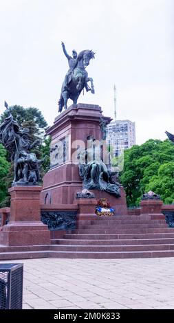 Lateral view of General San Martin monument, placed in San Martin public park Stock Photo