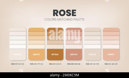 Color palette in a Glow colour theme collections. Color scheme or colors chart template. Color combination set of RGB, HSL and HEX codes. Color swatch Stock Vector